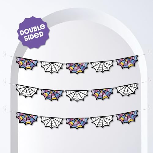 Goth Girl Halloween Garland Banner - Double-Sided Spooky Party Decor, 15 Pieces