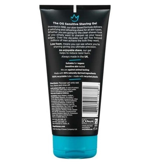 King of Shaves Sensitve Shaving Gel, Low Foam for a Refreshing and Precise Shave 5.92 fl oz