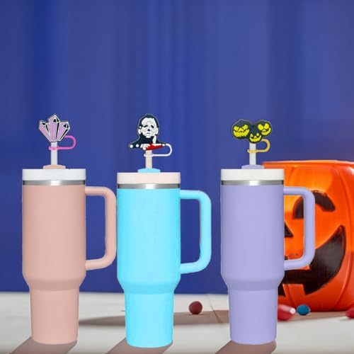 Halloween Silicone Straw Cover Caps for 30-40 oz Tumblers - Reusable & Decorative
