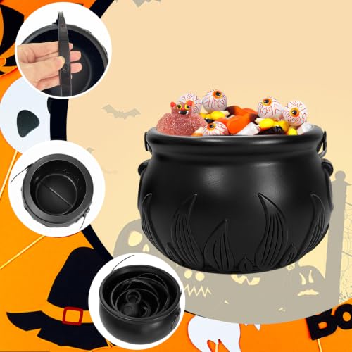 Halloween Cauldron Candy Bowl Set - 10 Plastic Decorative Buckets for Parties
