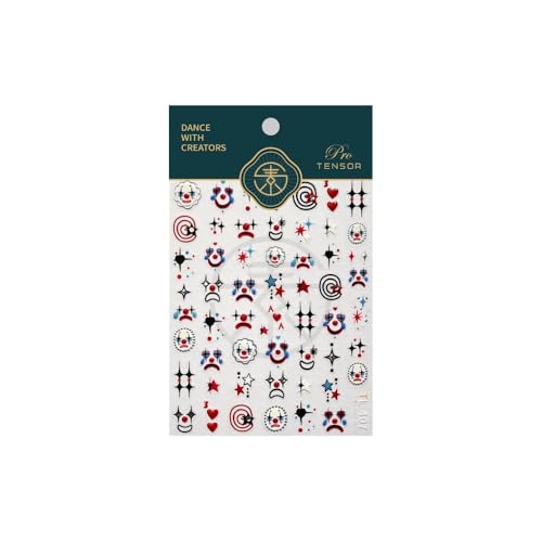 Halloween Nail Stickers 5D Embossed Clown Nail Art Decals - Style43