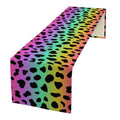 Rainbow Leopard Print Table Runner 13x120 Inches for Dining & Party Decor - Brown Variation
