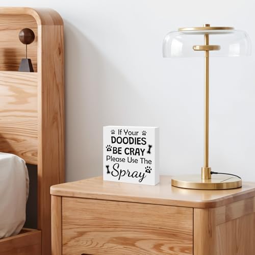 Funny Bathroom Decor Wooden Box Sign - Rustic Restroom Humor | Variation 004