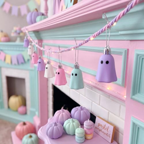 36 Pcs Halloween Ghost Tree Ornaments - White, Pink, Green, Purple Decor