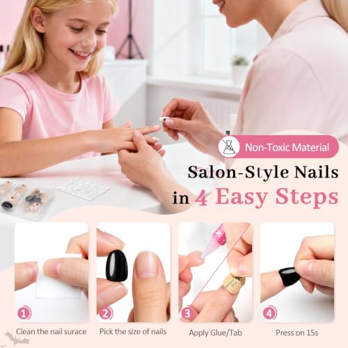 Kids Press On Nails Halloween Spider Web 32 Pack - 16 Sizes Girl Toy