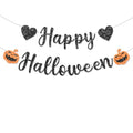 Pre-String Halloween Banner with Glitter Pumpkin & Scary Font - Outdoor Party Decor