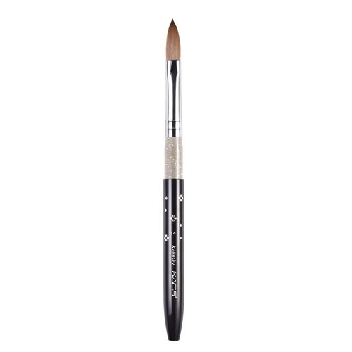 Rolabling Size 14# Black 100% Kolinsky Sable Acrylic Nail Art Brushes UV Gel Nail Painting Pen Brushes (Szie 14)