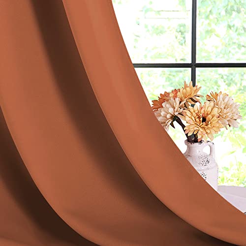 NICETOWN Room Darkening Valances for Windows Burnt Orange 42W x 36L Pack of 2