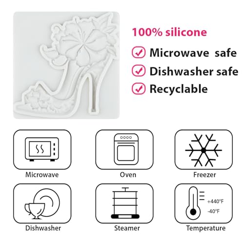 Makeup Theme Silicone Mold Set of 4 with Lipstick Perfume & High Heels - Style E