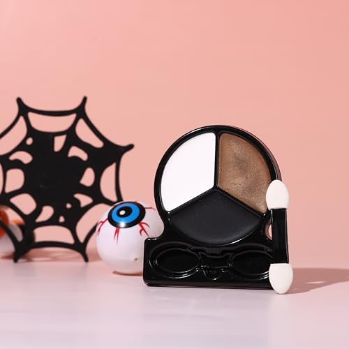Jungle Cat Face & Body Paint Kit - Black White Metallic Brown Halloween Makeup with Applicator