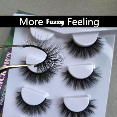 E- Velour Faux Mink Lashes Pack 3D Volume False Eyelashes - Natural Thick Wispies