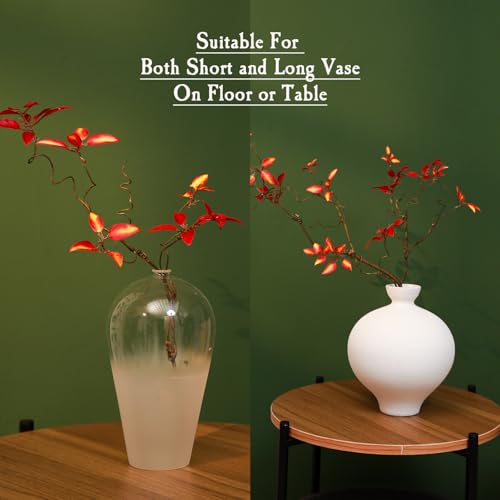 3Pcs Faux Tree Twig Branches Fall Leaves for Vase Decor - Red
