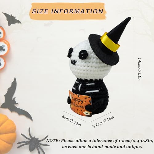 Halloween Ghost Decorations Knit Wool Ghost Toys with Witch Hat - Funny Home & Party Decor