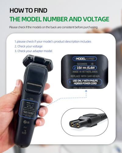 15V Electric Razor Charger Cord for Philips Norelco & Grooming Devices