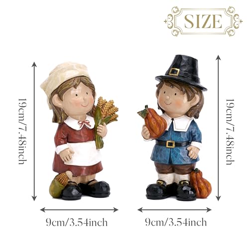 Large Fall Decorations Set of 2 Harvest Figurines for Home & Garden — Thanksgiving & Autumn Decor