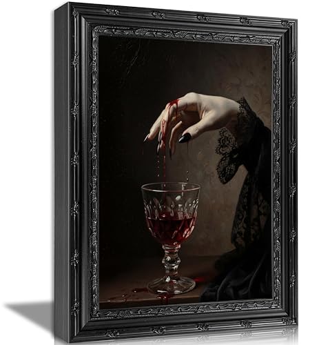 Blood Hand Gothic Wall Art – Victorian Dark Academia Frame, 16x12 Inches
