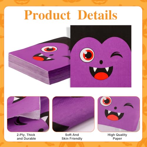 Halloween Monster Cocktail Napkins 100 Pcs - Cartoon Monster Squad Variation