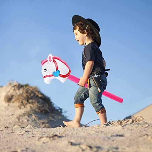 Multicolor Inflatable Stick Horse Set - 12pcs 38-inch Party Horse Props for Cowboy, Pony, Western Themes