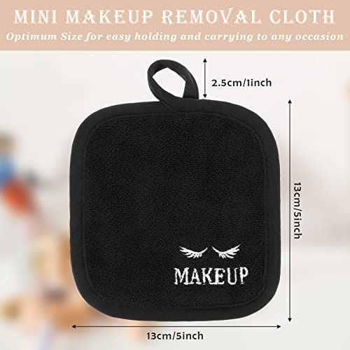 Reusable Makeup Remover Cloths Set - 48 Black Microfiber Face Towels, 5x5 Inches, Gentle & Washable