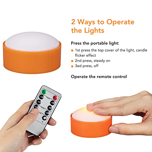 6-Pack LED Pumpkin Lights Halloween Jack-O'-Lantern Decoration with Remote & Manual Control