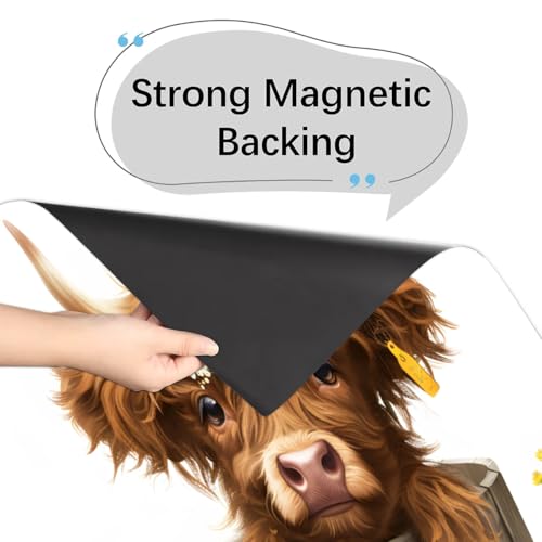 Sunflower Highland Cow Dishwasher Magnet Cover A-52 - Reusable Fridge Decor