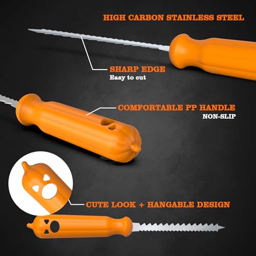 Halloween Pumpkin Carving Kit with 10 Knives, 25 Stencils & Portable Storage Bag