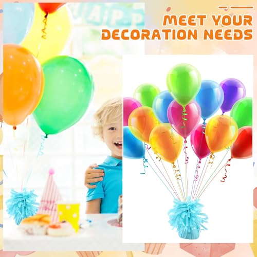 Baby Blue Balloon Weights Set - Metallic Anchors for Birthday, Wedding & Party Decorations