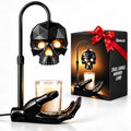 Glossy Gothic Skull Candle Warmer Lamp with Timer & Dimmer - Home Decor
