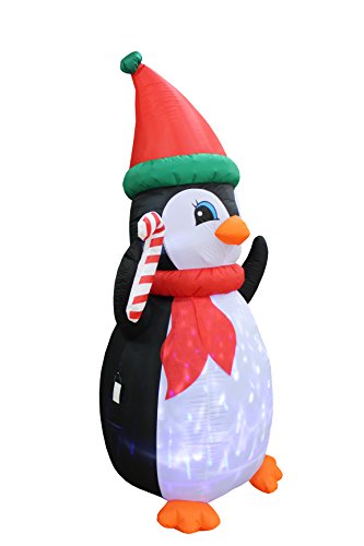 7 Ft Lighted Inflatable Penguin with Twinkle LED Lights for Holiday Yard Decor