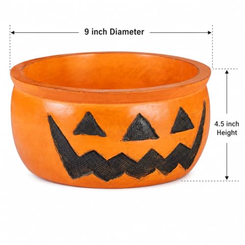 Halloween Candy Bowl Trick or Treat Decorative Spooky Dish 9.25 Inch