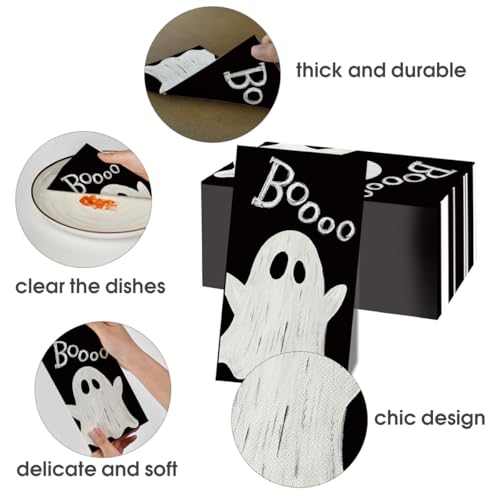 Halloween Paper Napkins 100 Pack Boo Pumpkin Ghost 2 Ply Party Disposable Tableware