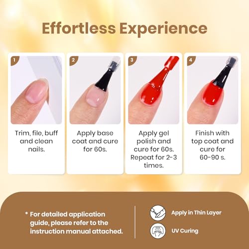 Beetles Fall Gel Polish Set - Mixed Finishes Golden Red Glitter Nail Polish