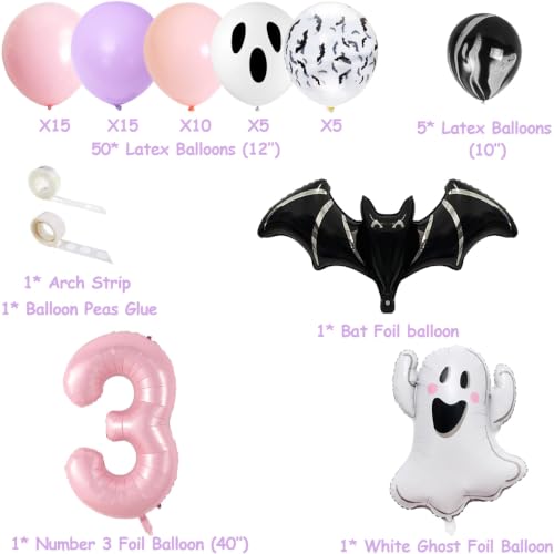 Halloween Trick or Three Party Kit with Banners Balloons Cake Toppers for Kids Celebration