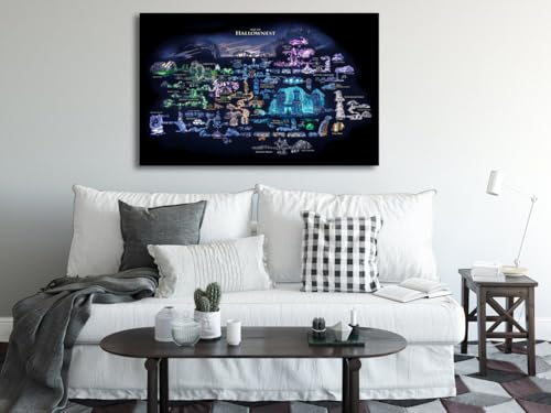 Hollow Knight Map Wall Art Poster - 14 x 11 Inches Game Room Decor