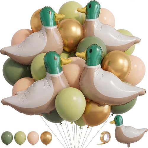 Mallard Duck Foil Balloons Set for Duck Hunting & Party Decorations - 56 Pieces