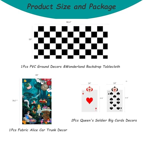 Green Wonderland Alice Party Decorations Kit for Trunk or Treat & Themed Events