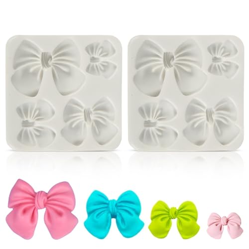 Mini Bow Silicone Fondant Mold for Cake Decorating Chocolate Candy - 2 Pcs