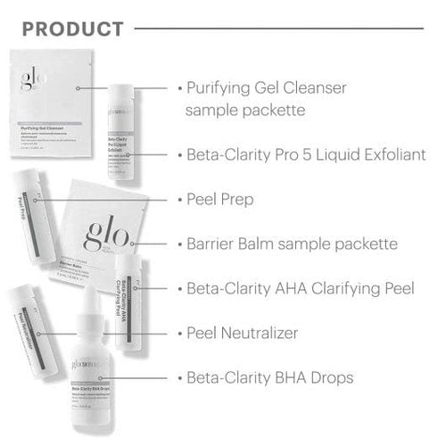Glo Skin Beauty Beta-Clarity AHA Clarifying Peel - Level 2 Professional At-Home Kit for Exfoliating & Brightening