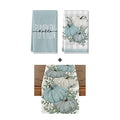Seasonal Kitchen Table Decor Set - Dish Towels & Table Runner for Indoor Outdoor Use