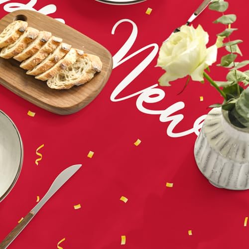 70-Inch Round Chinese New Year Tablecloth Red and Gold 2026 Celebration Decor
