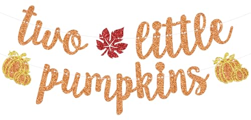 Twins Pumpkin Birthday Banner - Fall Halloween Baby Shower Decorations