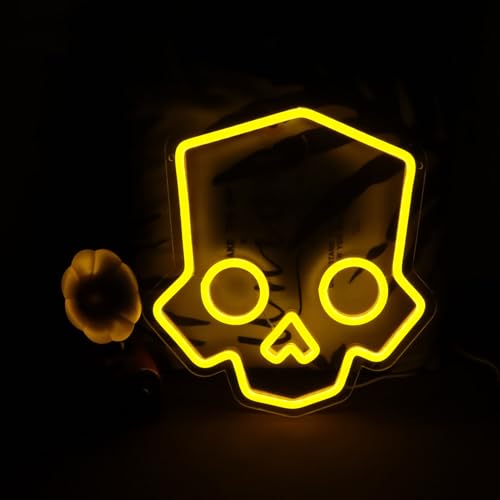 Yellow Hero Diver Skull Neon Sign for Game Room and Man Cave Decor 11x12in