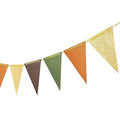 Letjolt Triangle Banner Set - Gold, Brown & Green Flags for Parties, 15 pcs, 10 Feet