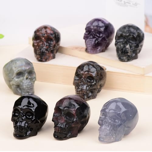 Black Obsidian Crystal Skull Decor 2 Inch Hand-Carved Spiritual Gift