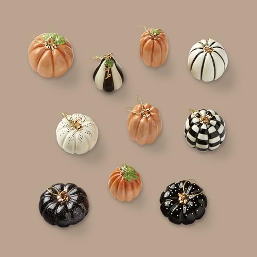Lenox Pumpkin 10-Piece Mini Porcelain Halloween Hanging Ornament Set - Variation of THIS listing: Pumpkins