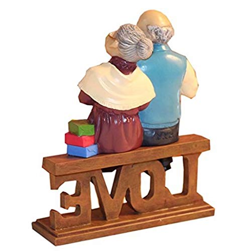 Loving Elderly Couple Figurines Anniversary Gift - Handmade Resin Home Decor - Love Variation