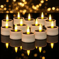 12 Pcs Solar Tea Lights Outdoor Waterproof LED Candles - 1.57''x1.77'' - Flickering Flameless Decoration