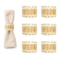 Set of 6 Rustic Handmade Seagrass Napkin Rings for Fall & Holidays – Farmhouse Woven Design