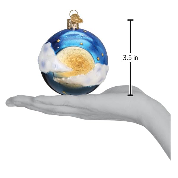 Moon & Star Glass Christmas Ornament - Handcrafted Holiday Tree Decoration