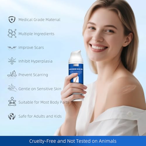 Transparent Silicone Scar Gel for Old & New Scars, Stretch Marks & Acne - 1.76 oz